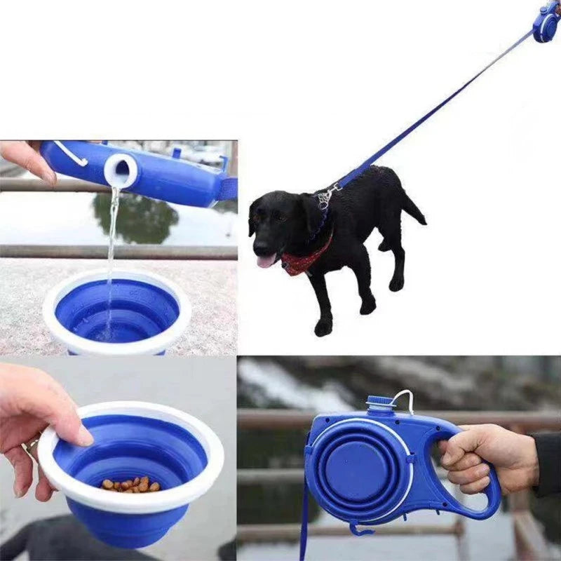 Ultimate 360° Retractable Dog Leash – No-Tangle, LED Light, & Built-in Waste Bag Holder