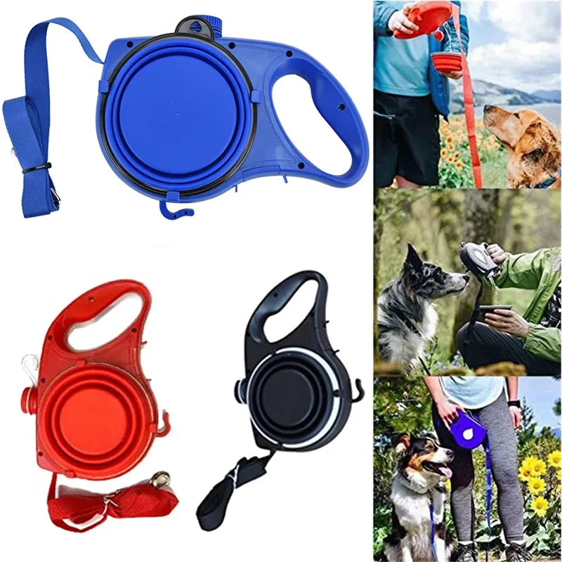 Ultimate 360° Retractable Dog Leash – No-Tangle, LED Light, & Built-in Waste Bag Holder