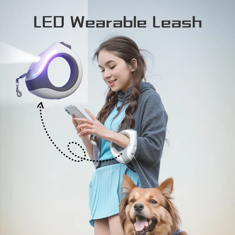 LED Wearable Leash – The leash of the future for comfortable and safe walks!